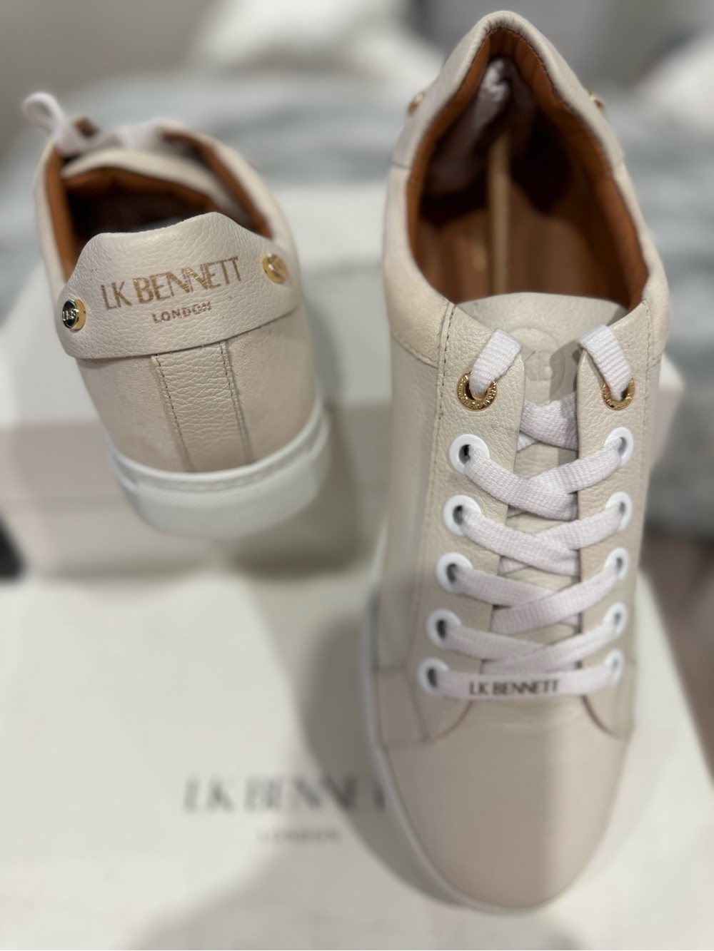 LK Bennett Limited
Signature White Leather Low-Top Sneakers Designer Details - Picture 4 of 8